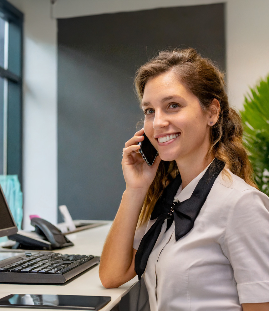 Frau Empfangsdienst Telefonservice